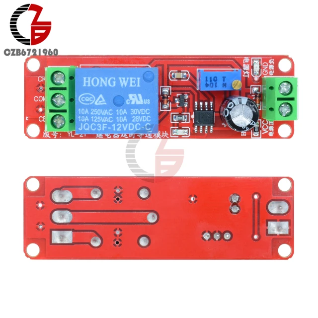 MODULO TEMPORIZZATORE 12V RITARDO REGOLABILE NE555 TIMER RELE' RELA - Foto 2