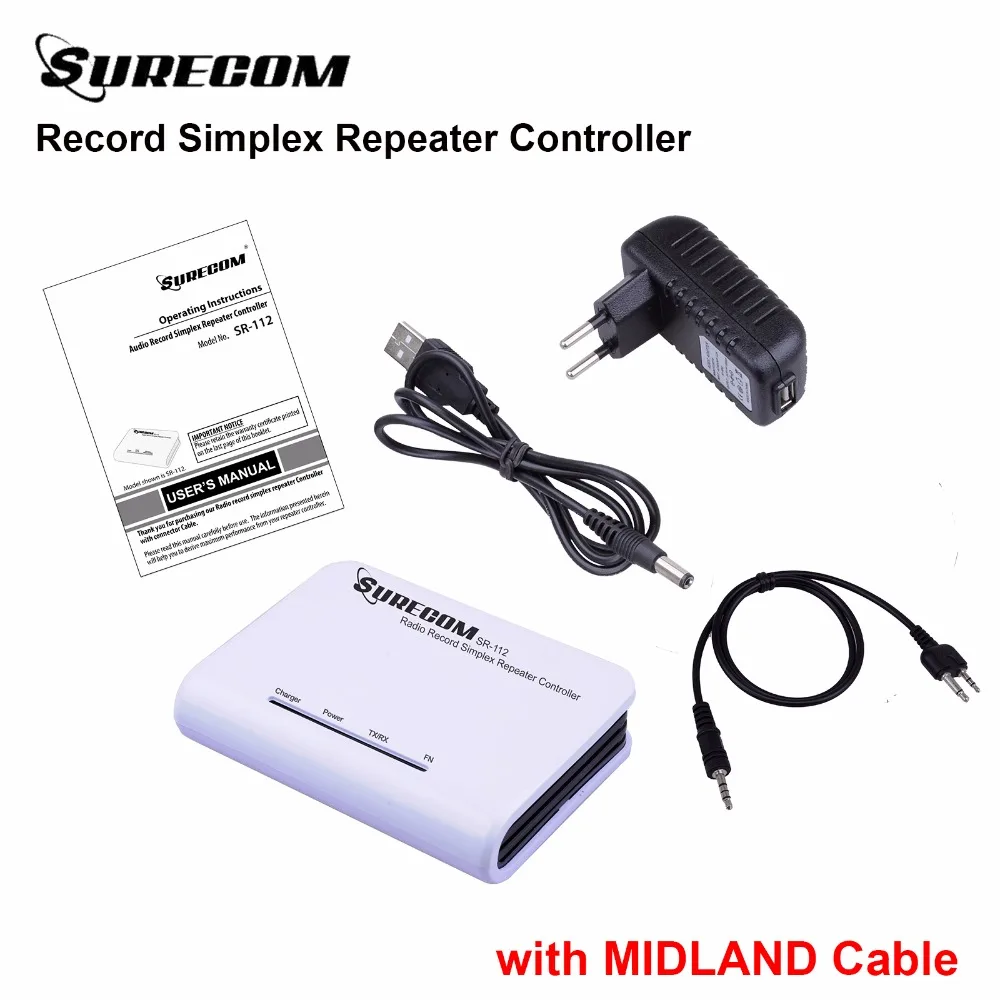 

SURECOM SR-112 simplex repeater Controller with MIDLAND Cable 75-785, 75440, GTX-200, GTX-250, GTX-300, GTX-325, GTX-400,GTX-444