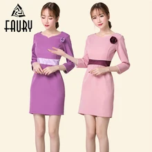 Узкие рукава до локтя подходят длинные рабочие платья для женщин медсестры больница медицинская ферма салон красоты спа форма одежды для бани одежда Комбинезоны