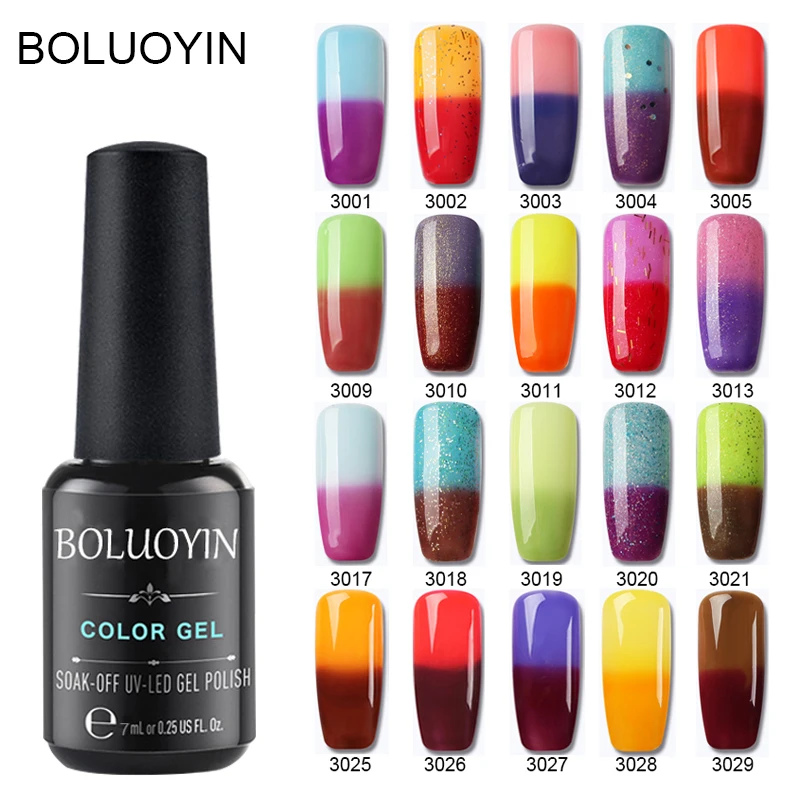 

Chameleon Gel Lacquer Temperature Change Color Gel Varnish Colorful Thermal Gel Nails Primer Semi permanent UV Gel Nail Polish