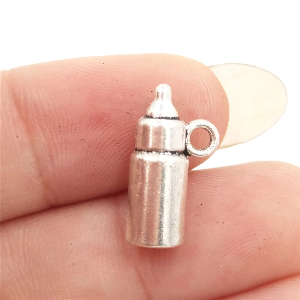 

BULK 30 Zinc Alloy Baby Bottle Charms Tibetan Silver Plated DIY Bracelet Necklace Jewelry Making Accessories 15*8.5mm 1g