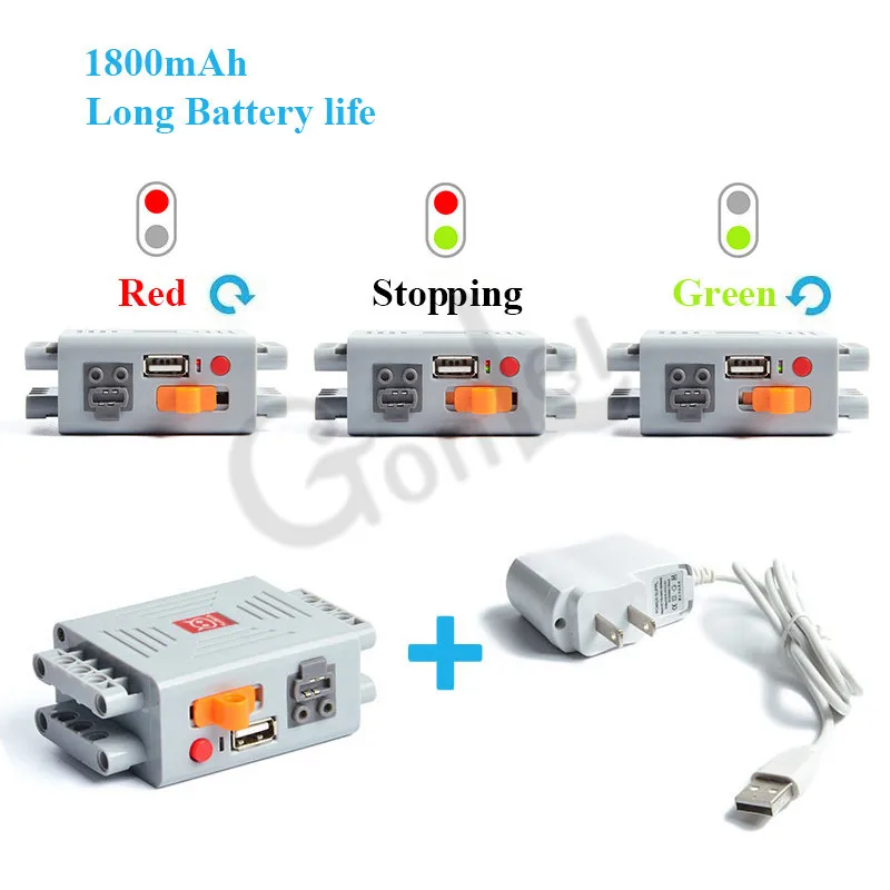 

NEW 1800mAh Lithium Battery Power Function MOC Techinc Mechanical Battery Box Building Blocks Fit for legoing PF Parts