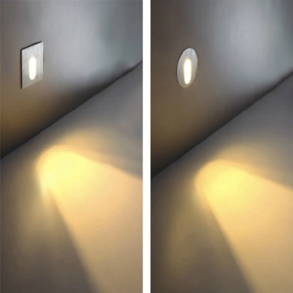 Алюминиевый Современный короткий светодиодный светильник для лестниц AC85-265V 3 Вт Настенный лестничный фон встраиваемые лестничные ступенчатые светильники