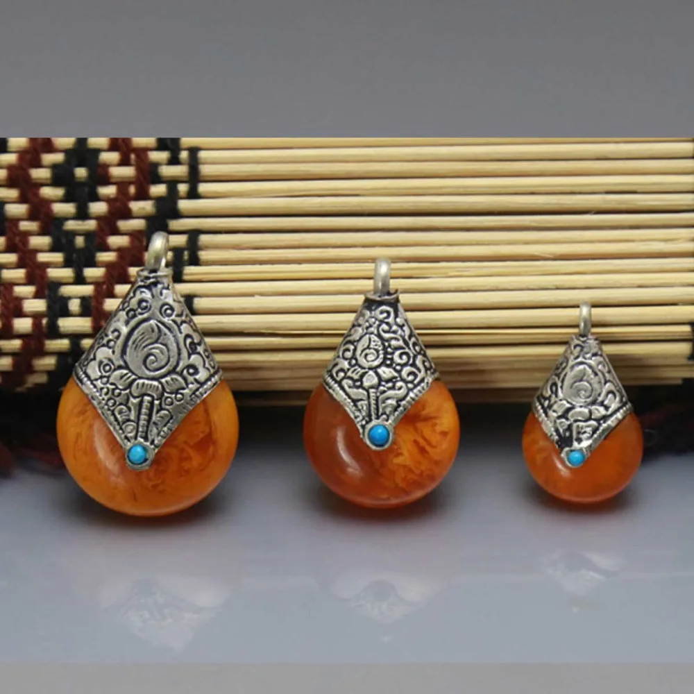 

hot sell new - free shipping tibet silver Beeswax Tibetan beads pendant
