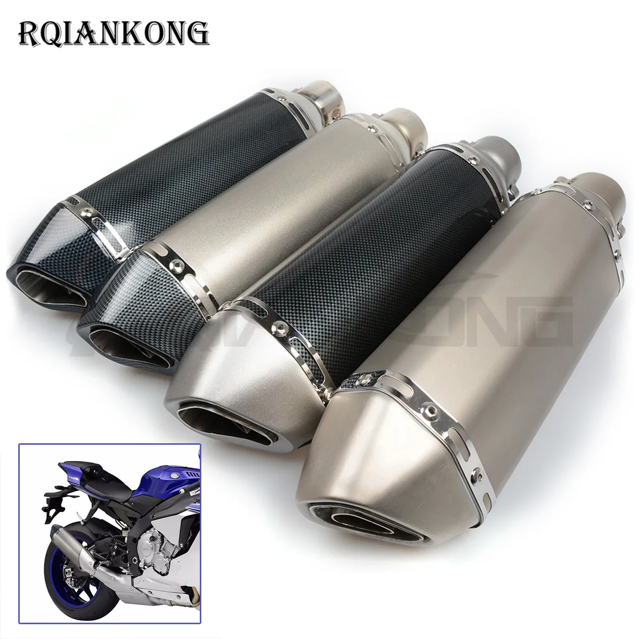 

51mm Universal Modified Motorcycle Exhaust Muffler pipe Silencer pipe FOR BMW K1200S K 1200 S S1000r S1000RR F800GS YAMAHA FZ09