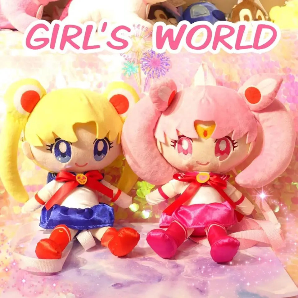 

Anime Sailor Moon Plush Shoulders Backpack Children girls School Bag Plush toy pillow backpack toy Gift