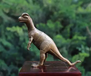 

13 cm Western art Deco pure Bronze Animal ancient reptile coronal Dinosaur sculpture Copper small statue