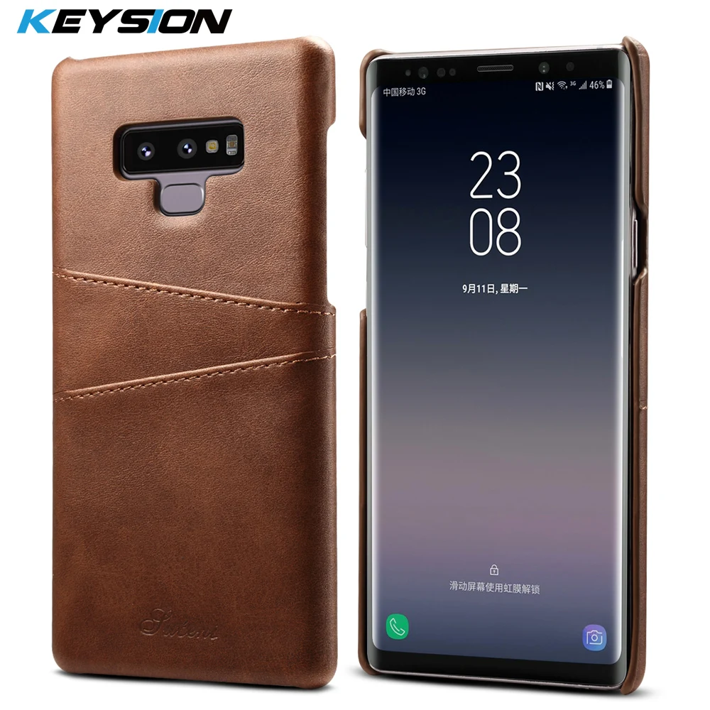 Чехол KEYSION для Samsung Galaxy Note 9 кожаный Роскошный кошелек с отделениями карт мягкая