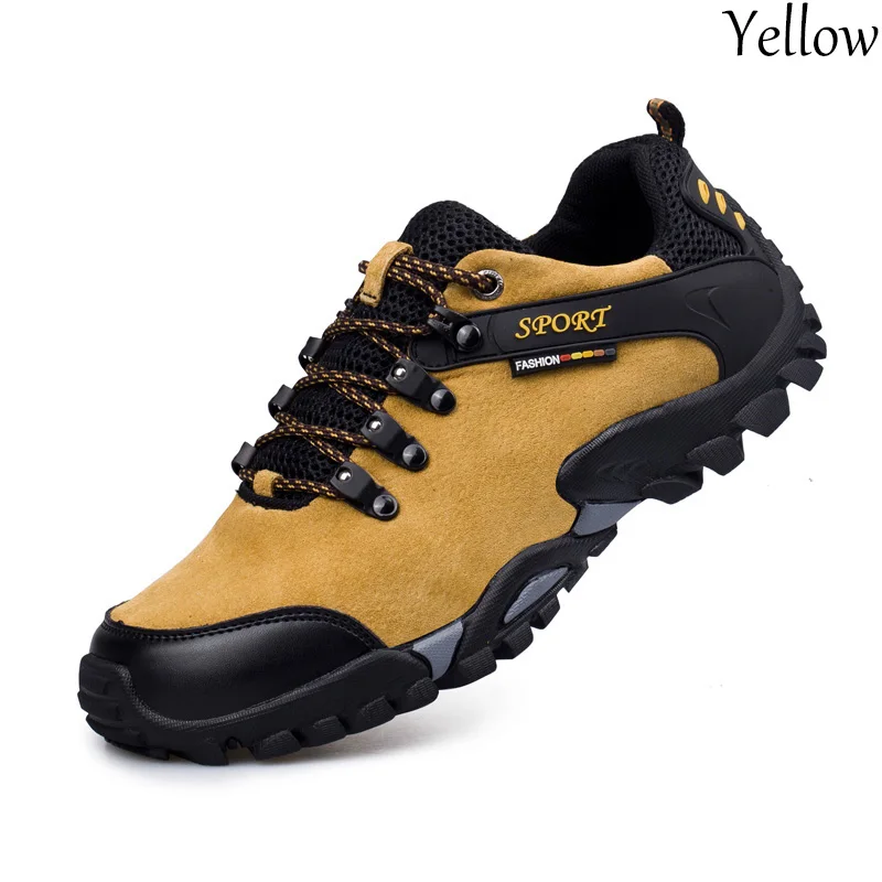 font b Men s b font Casual Low Breathable Outdoor Genuine Leather Hiking font b