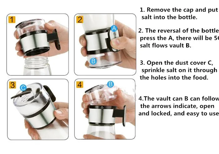 Новое поступление, дозатор соли, может контролировать шейкер, стеклянная банка, бутылка для приправ, контейнер для специй, инструменты для приготовления пищи, кухонные аксессуары