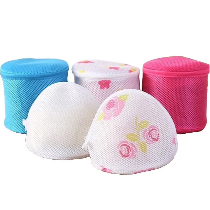 1pcs Polyester laundry bag underwear bra socks wash washing machine round mesh zipper net protective cover |