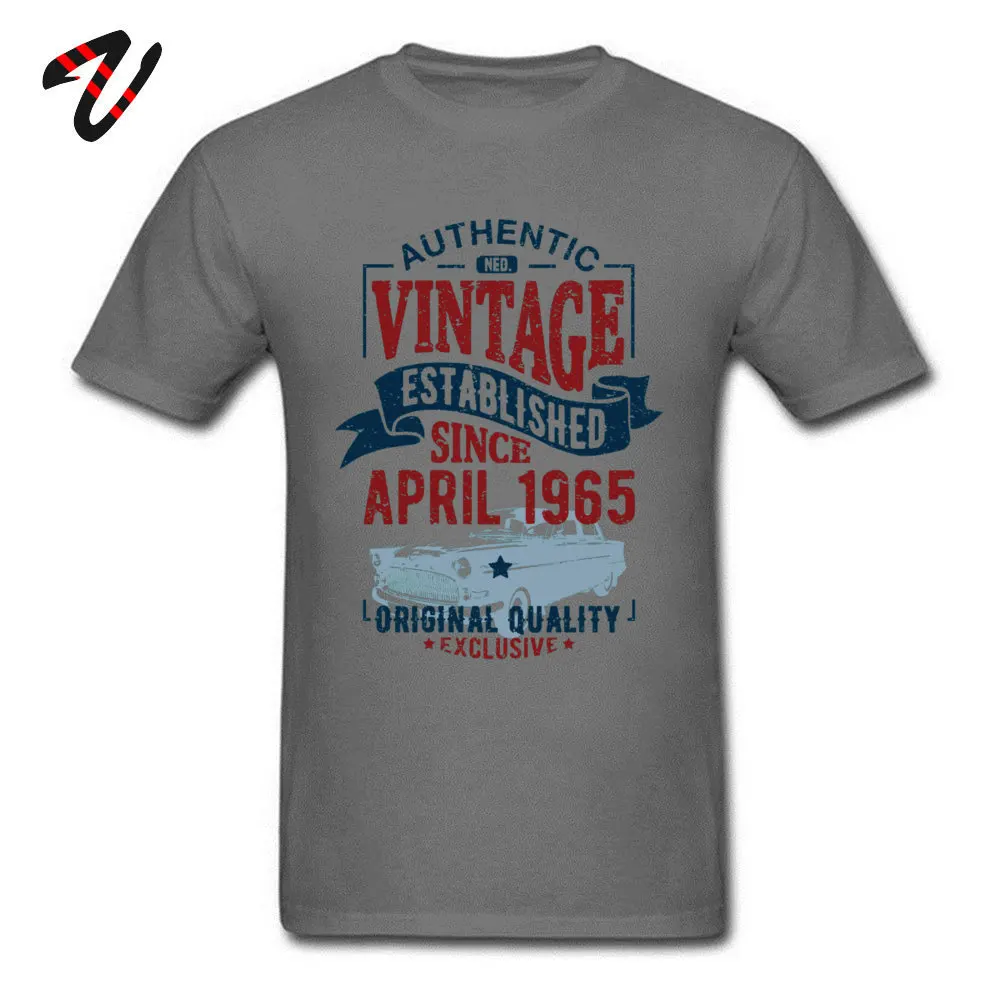 Vintage since april Tshirts Summer Short Sleeve New Design Round Neck 100% Cotton T Shirt Clothing Shirt for Men Summer/Autumn Vintage since april 1965 19493 carbon