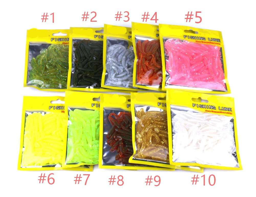 

50pcs/Bag 50mm/0.5g Soft Rubber Fishing Bait Swinger Soft Squid Fishing Bait Artificial Silicone Swimming Bait Free Shipping