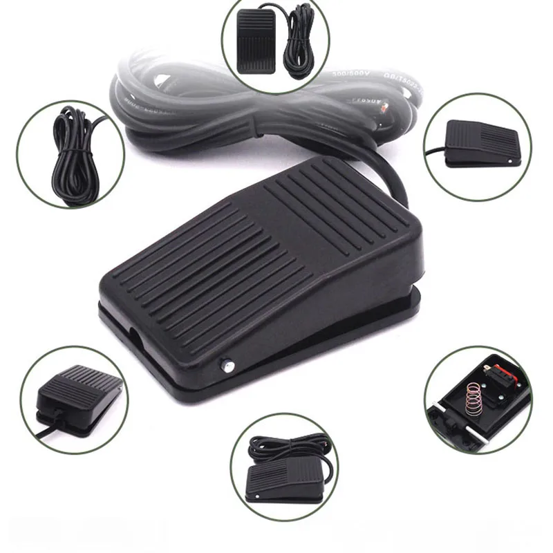 

MONZYDQ SPDT hot IMC instantaneous electric foot switch metal non-slip power Pedal button push switch line TFS-01