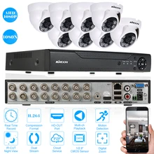Kkmoon AHD 16CH CCTV система 1080N CCTV DVR 1080 P 8 шт. 3,6 мм ИК детектор движения камера безопасности для помещений комплект видеонаблюдения Onvif