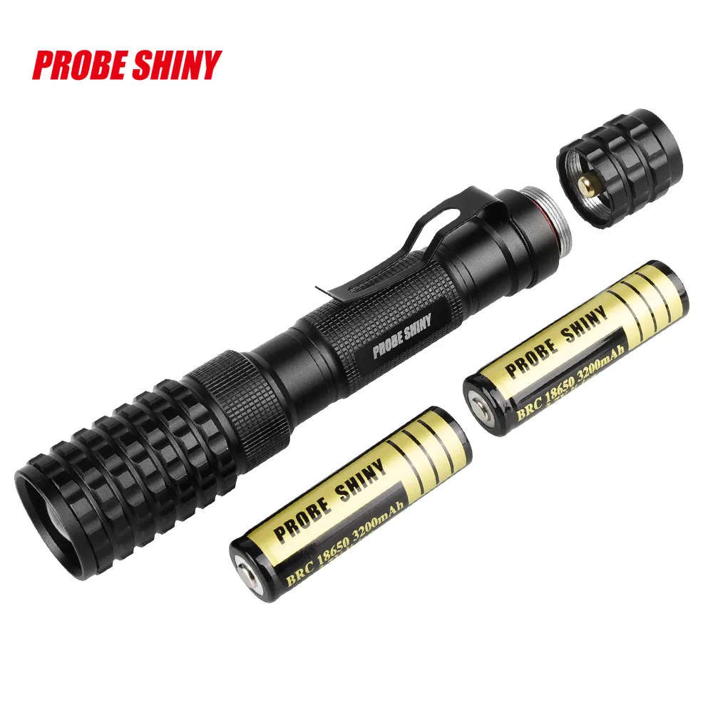 

Zoomable 9000LM XM-T6 L2 led Police Zoom Led flashlight torch bicycle light lamp Lanterns Torches Use 2x 18650 battery + Clip #F