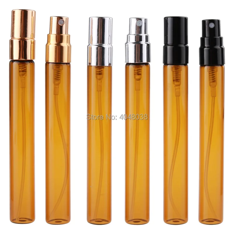 Dark Brown Spray Pump Bottle Glass Empty Cosmetic Atomizer Toner Astringent Refillable Vials 10 ML Makeup Sample Perfume Bottle (4)