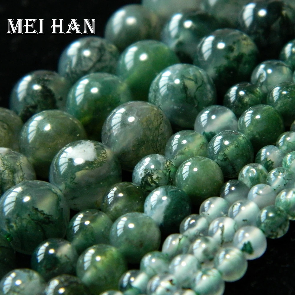 Natural Moss Agate Forested Matte Stones Beads Jewelry Making 6mm 8mm 10mm 12mm
