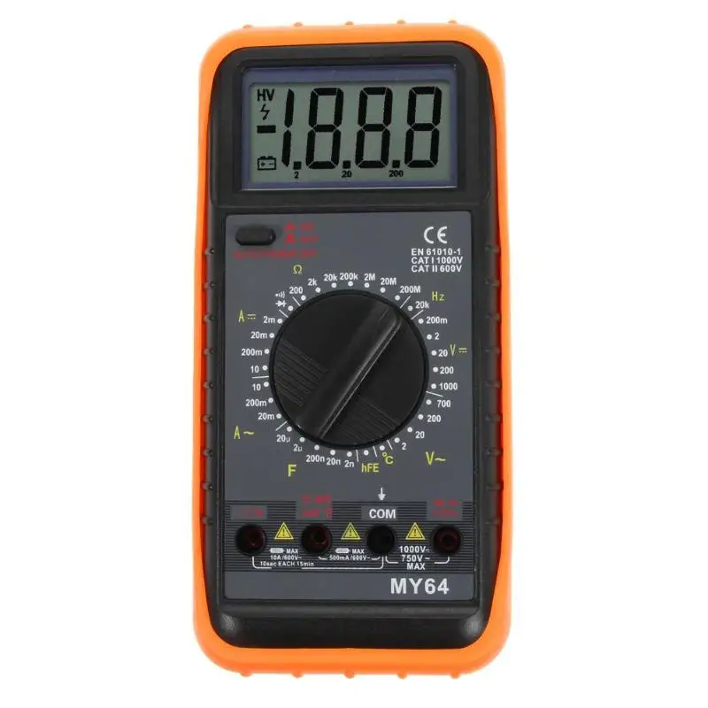 

MY-64 AC/DC Digital Multimeter Apm Volt Ohm Frequency Capacitance Tester