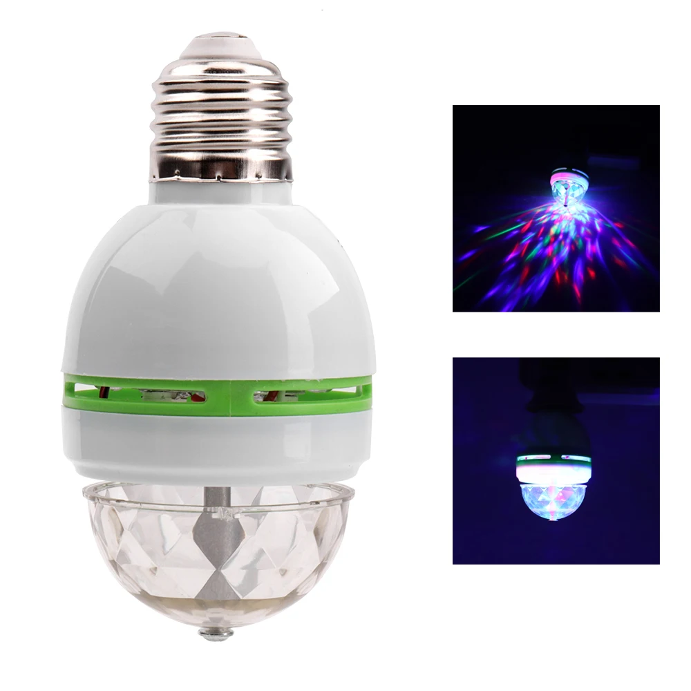 

E27 3W Colorful Auto RGB LED Bulb Crystal Magic Ball Stage Light Effect DJ KTV Disco Lamp Holiday Party Lighting Lamp Home Decor
