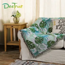 Многофункциональное Двустороннее хлопковое одеяло с листьями для дивана/кровати/плоского покрытия 130x155 см Cobertor Home Decoration