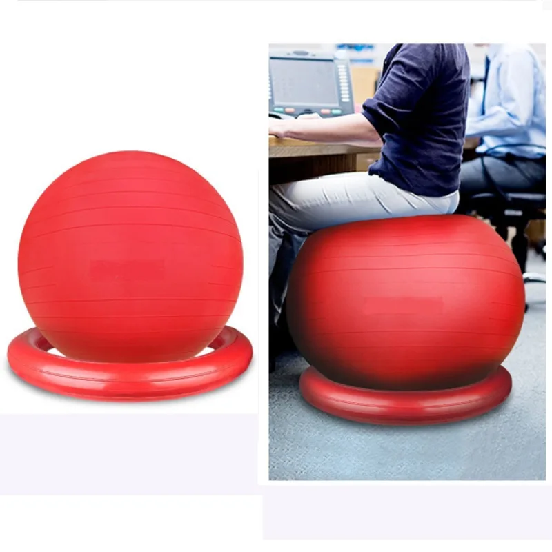 Exercise Stability Yoga Ball with Stability Base Resistance Bands for Gym Home Office Flexible Fitness Balls Seat Balance Ball