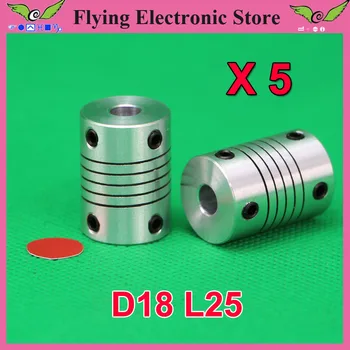 

Free shipping, 5pcs Shaft Coupler 5mm to 5mm Flexible Coupling Stepper Motor Connector 5x5mm for CNC Motor D18 L25