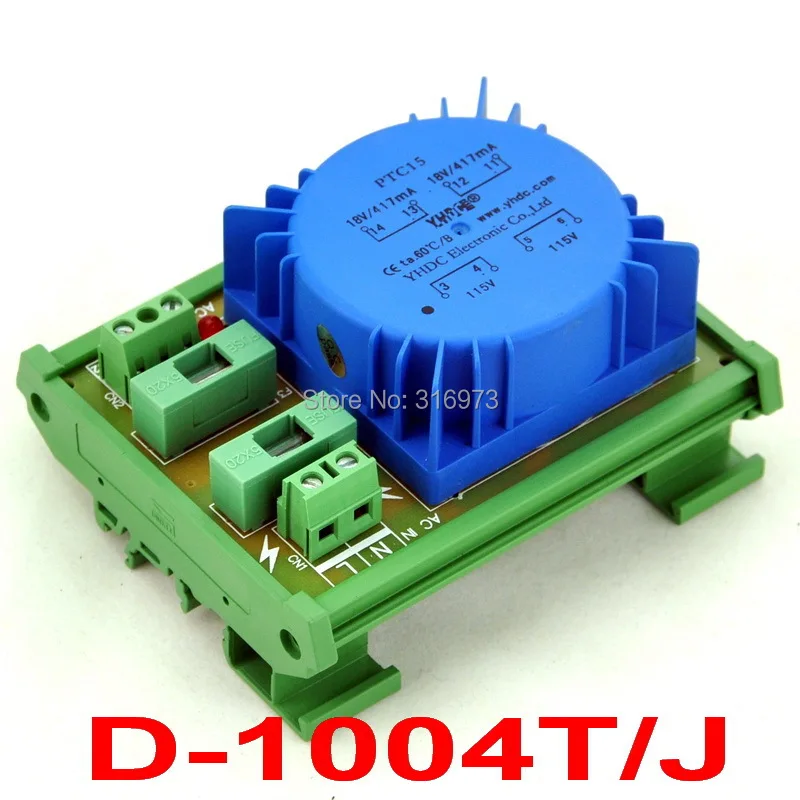 

P 230VAC, S 36VAC, 15VA DIN Rail Mount Toroidal Power Transformer Module.