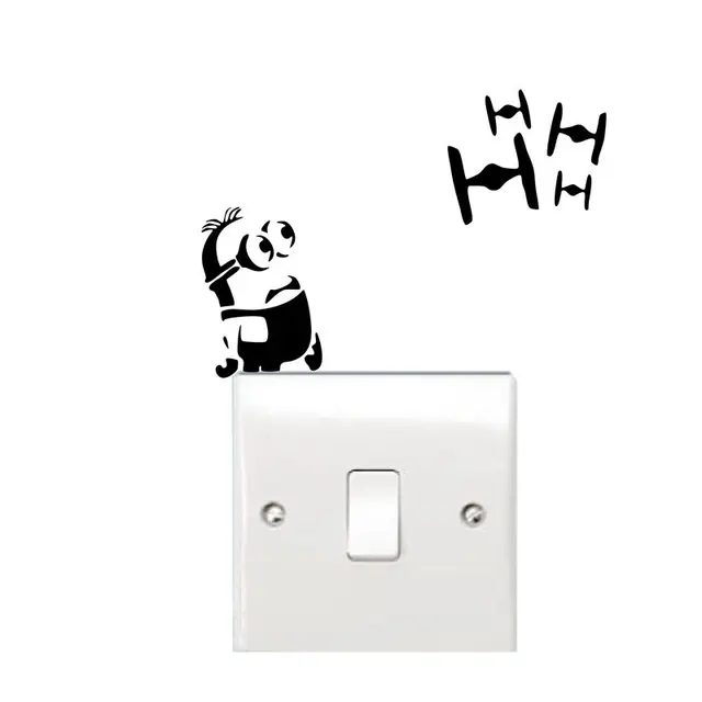 2 pcs/lot creative light switch stickers star wars tie fighter vinyl