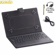 Kemile Universal 9″-10.1″ Tablet Magnetic Wireless Bluetooth 3.0 Keyboard with Touch Pad for Android Windows Tablet Leather Case