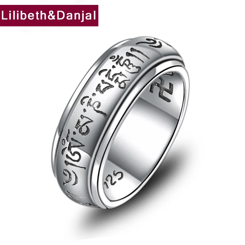 Fashion Ethnic Buddha Ring 100% 925 Sterling Silver Jewelry men women Rotatable Heart Sutra Mantra Lucky Couple Ring 2018 R90
Fashion Ethnic Buddha Ring 100% 925 Sterling Silver Jewelry men women Rotatable Heart Sutra Mantra Lucky Couple Ring 2018 R90