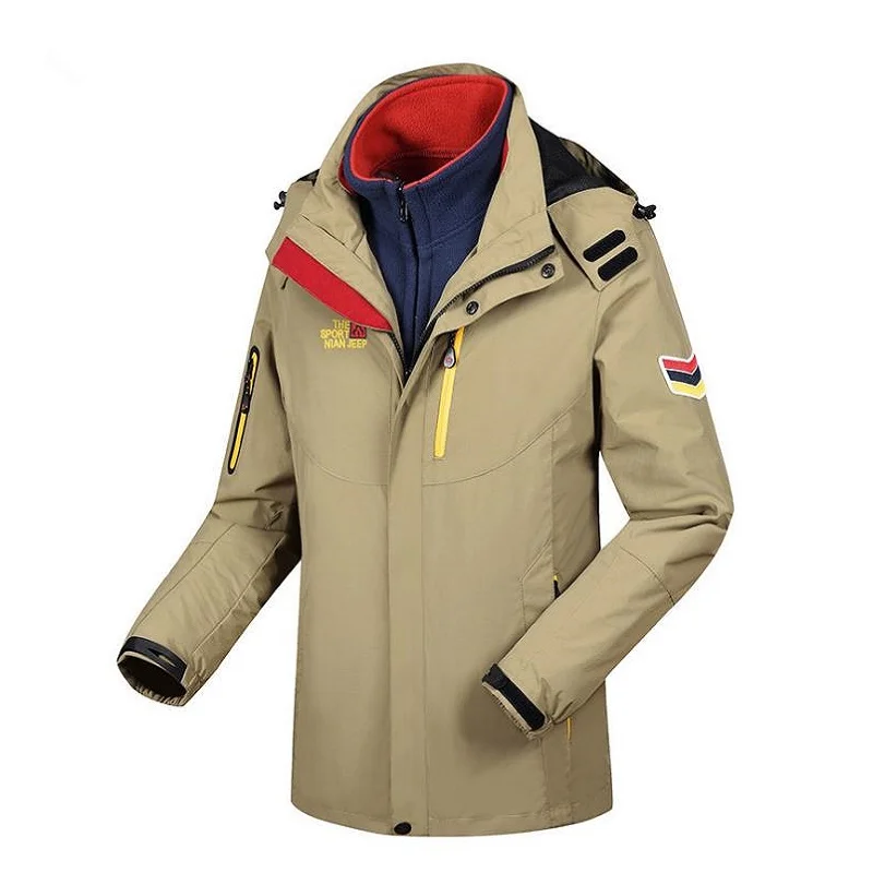 

5XL Mountainskin Men's 2 Pieces Winter Fleece Jackets Outdoor Sport Mountianskin Coats Hiking Skiing Camping Male Jackets