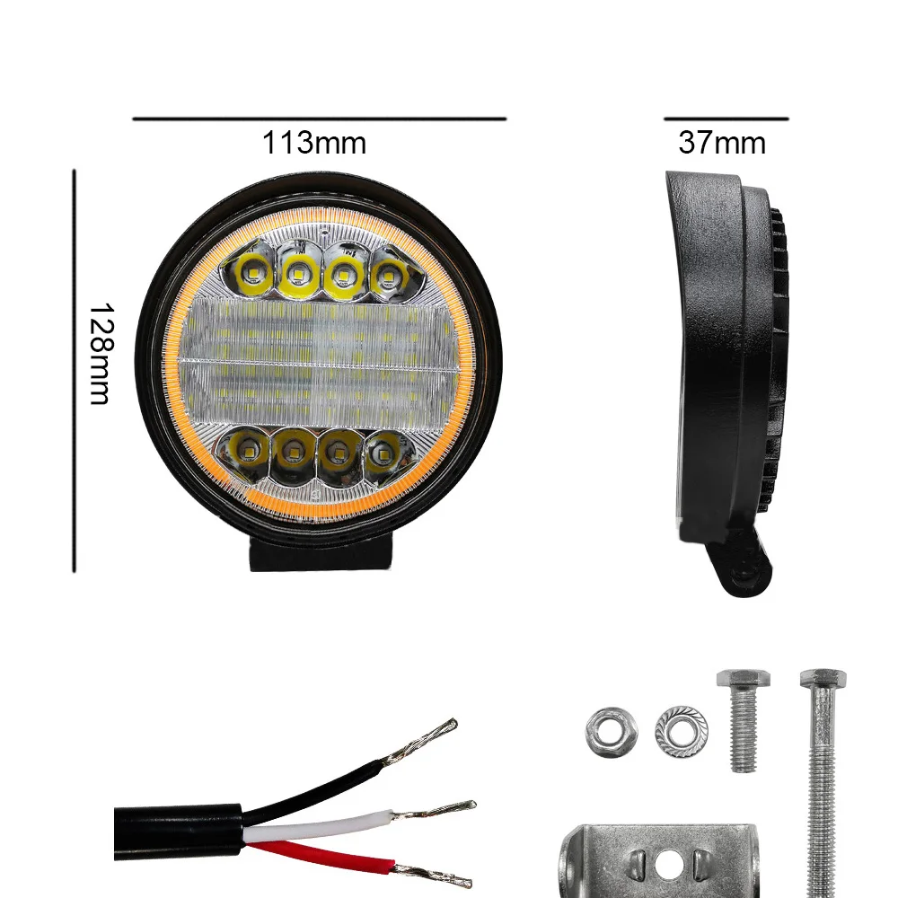 Рабочий свет Led 72 Вт 4 дюйма Круглый комбинированный прожектор точечные лучи внедорожный бар дальнего света 12 В 24 в водонепроницаемый для фар автомобиля грузовика