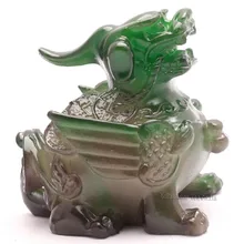 Allochroic талисман, зеленый Храбрые войска, орнамент, мифических диких животных, чай ПЭТ, Удивительные Присутствует, лучшие подарки, будет менять цвет, S0913A