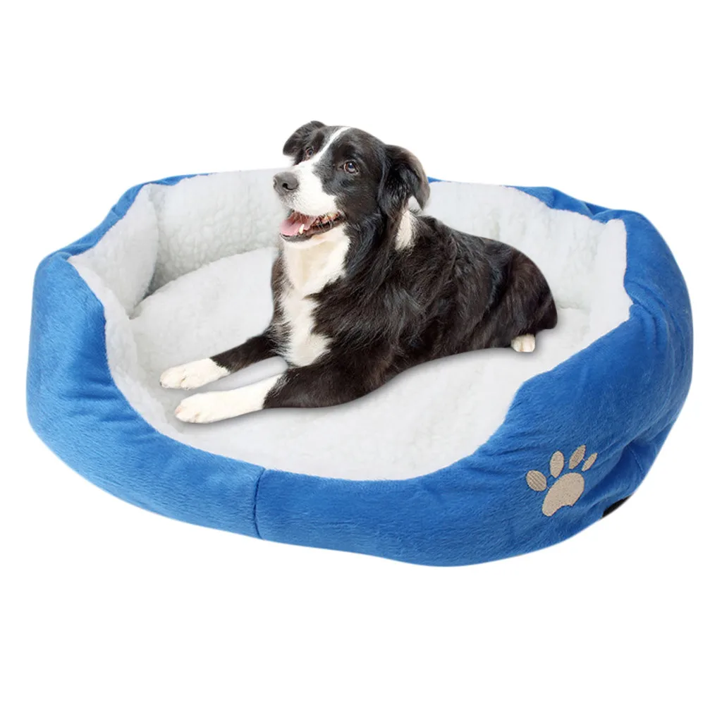 Согревающая собачья кровать, собачий Домик из мягкого материала, собачьи корзины для кошек, флисовая кровать, теплый домик для кошек, щенков, плюс коврик для домашних животных# M15