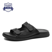 Mens slippers all-match cowhide casual fashion beach shoes British men sandals summer fender summer men genuine leather slippers new 2018 summer men s large casual sandals british mens genuine leather beach shoes cool slippers students open toe big flats
