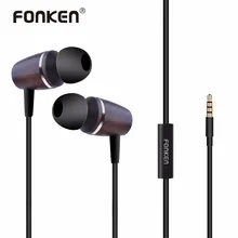 Fonken наушники-вкладыши 3.5 мм деревянные стерео Наушники С микрофоном телефон Ключевые пули Fone де ouvido для смартфонов Наушники