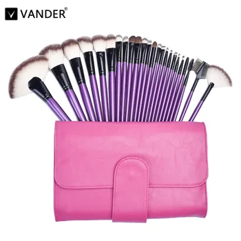 

Makeup Brushes VANDER 24pc Cosmetics Brush Set Synthetic Kabuki Professional Kit Cream Contour Powder Foundation Eyeliner w/ Bag