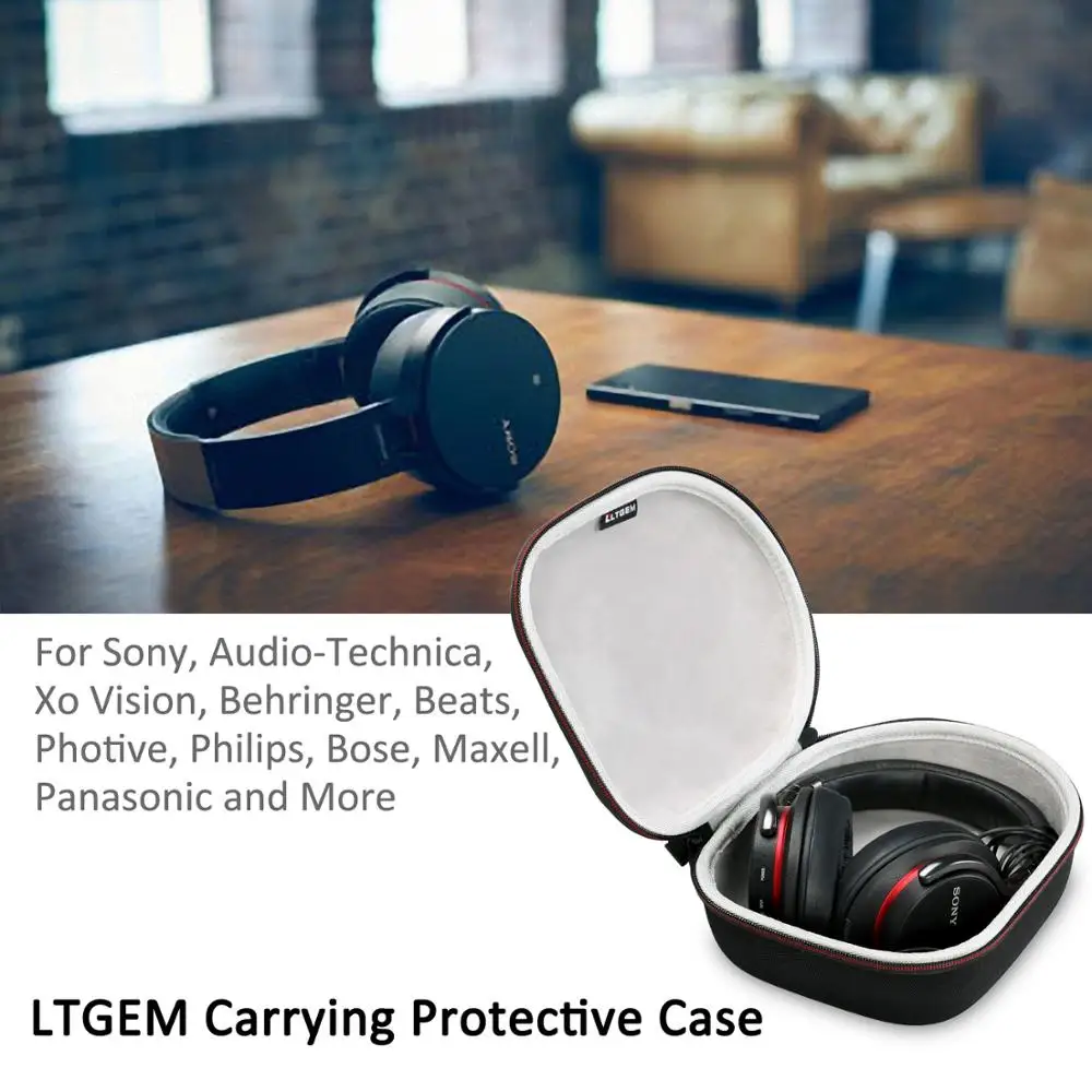 

LTGEM Hard Headphone Case Travel Bag for Sony, Audio-Technica, Xo Vision, Behringer, Beats, Photive, Philips, Bose, Maxell, Pana