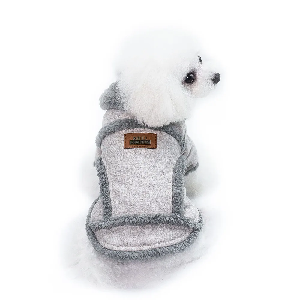 Теплые осень зима коралловый флис куртка хлопок Pet пальто Одежда для собак мелких