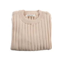 Осенне-зимние свитера для маленьких девочек; мягкий хлопковый детский вязаный пуловер; яркие однотонные свитера в рубчик для мальчиков; топы для малышей