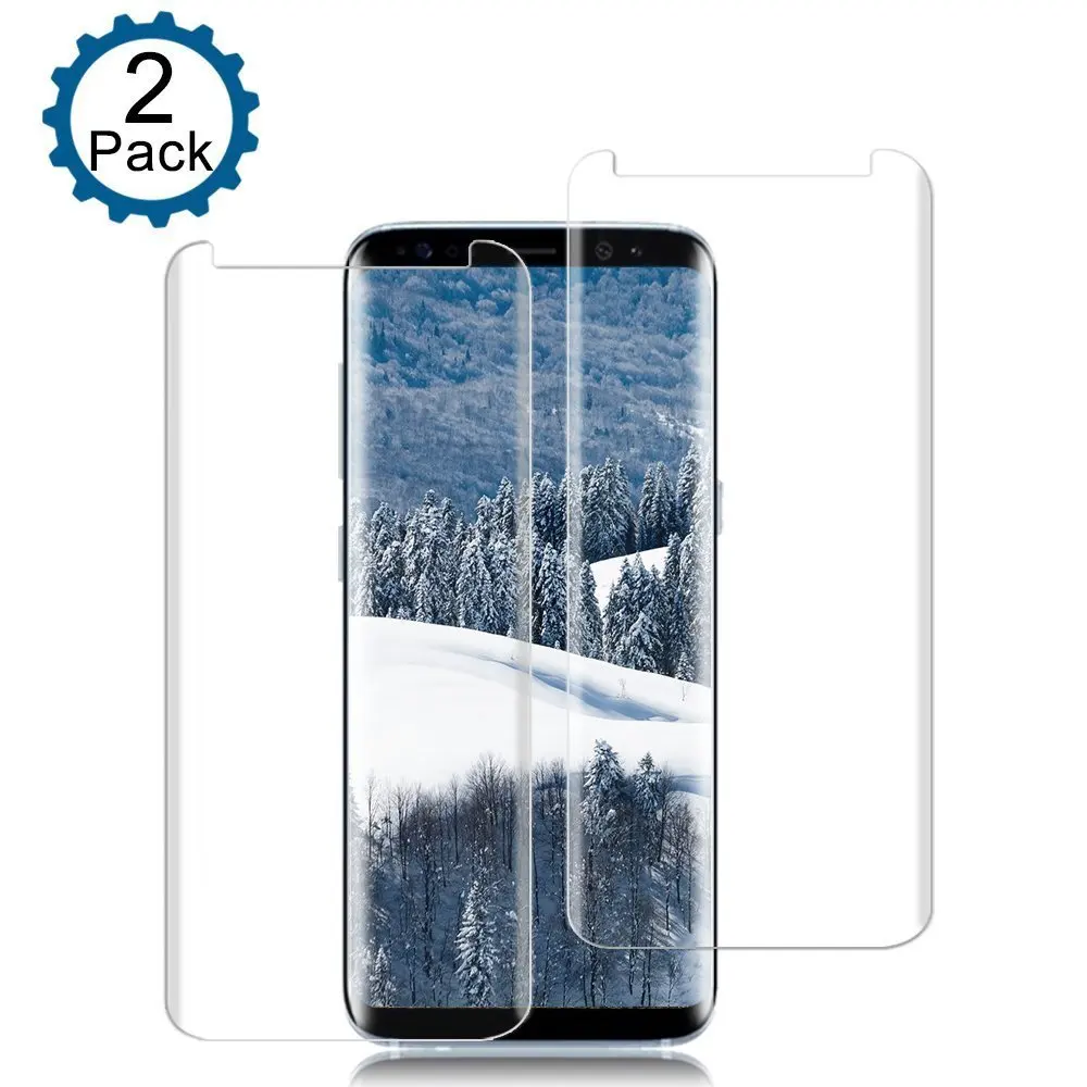 2 pack S8 glass screen protector anti scratch anti bubble 3D curved