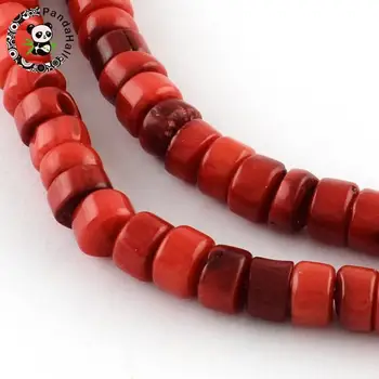 

Flat Round Dyed Natural Red Coral Bead Strands, DarkRed, 6~7x3~4mm, Hole: 1mm; about 146pcs/strand, 15.8" F80