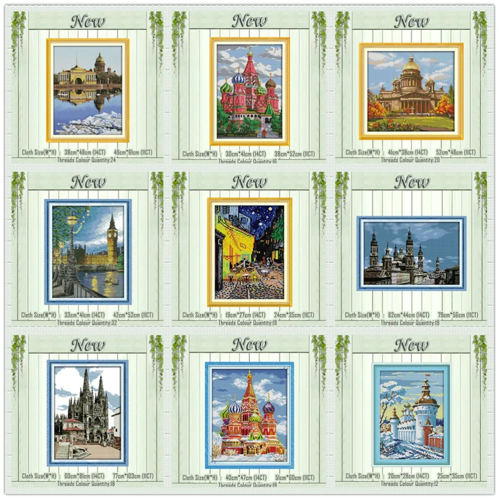 

London bell tower castle scenery painting counted printed on the canvas DMC 11CT 14CT kits Cross Stitch embroider needlework Set
