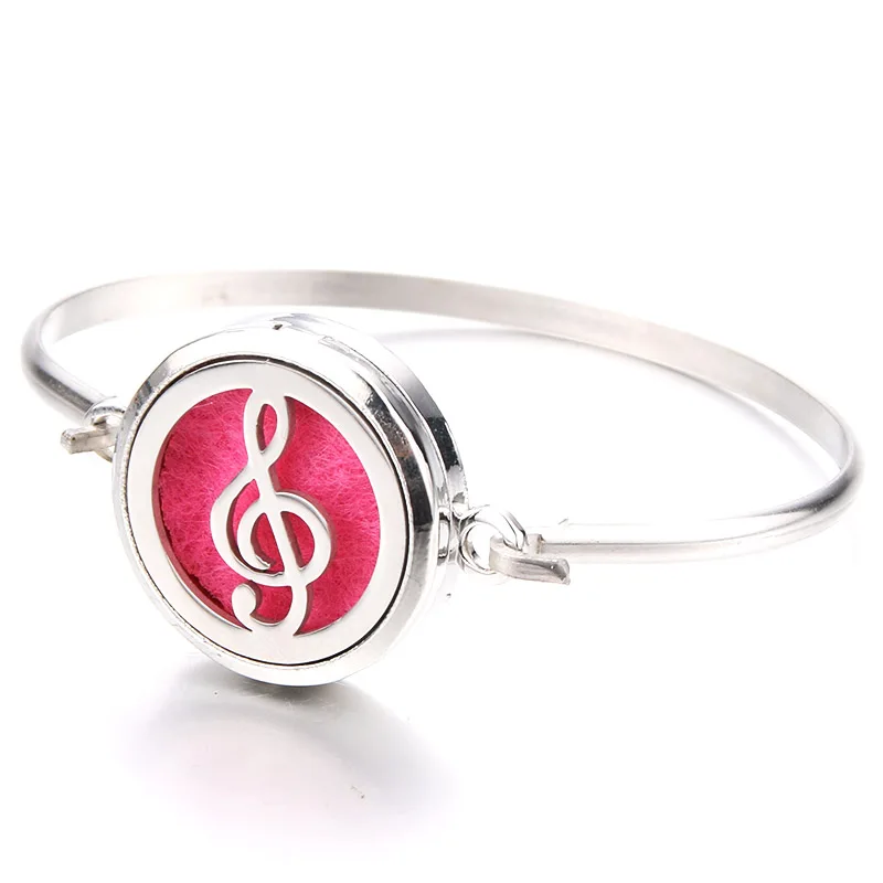 Charm Musical Note Magnetic Perfume Box Bracelet Aromatherapy Essential Oil Diffuser Locket Stainless Steel Jewelry | Украшения и