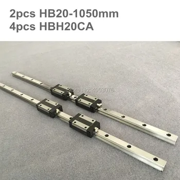 

HGR 2 pcs linear guide HB20 1050mm Linear rail and 4 pcs HBH20CA linear bearing blocks for CNC parts