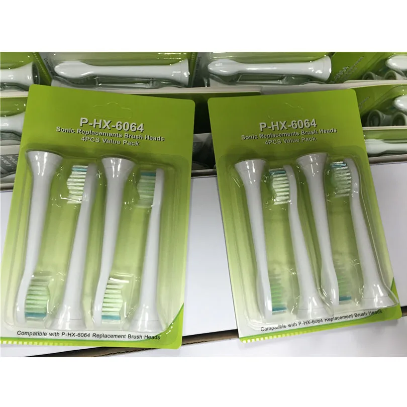 

4000pcs HX6064 Electric Sonic Replacement Tooth Brush For Philips Sonicare Toothbrush Heads Diamond Clean Soft Bristles