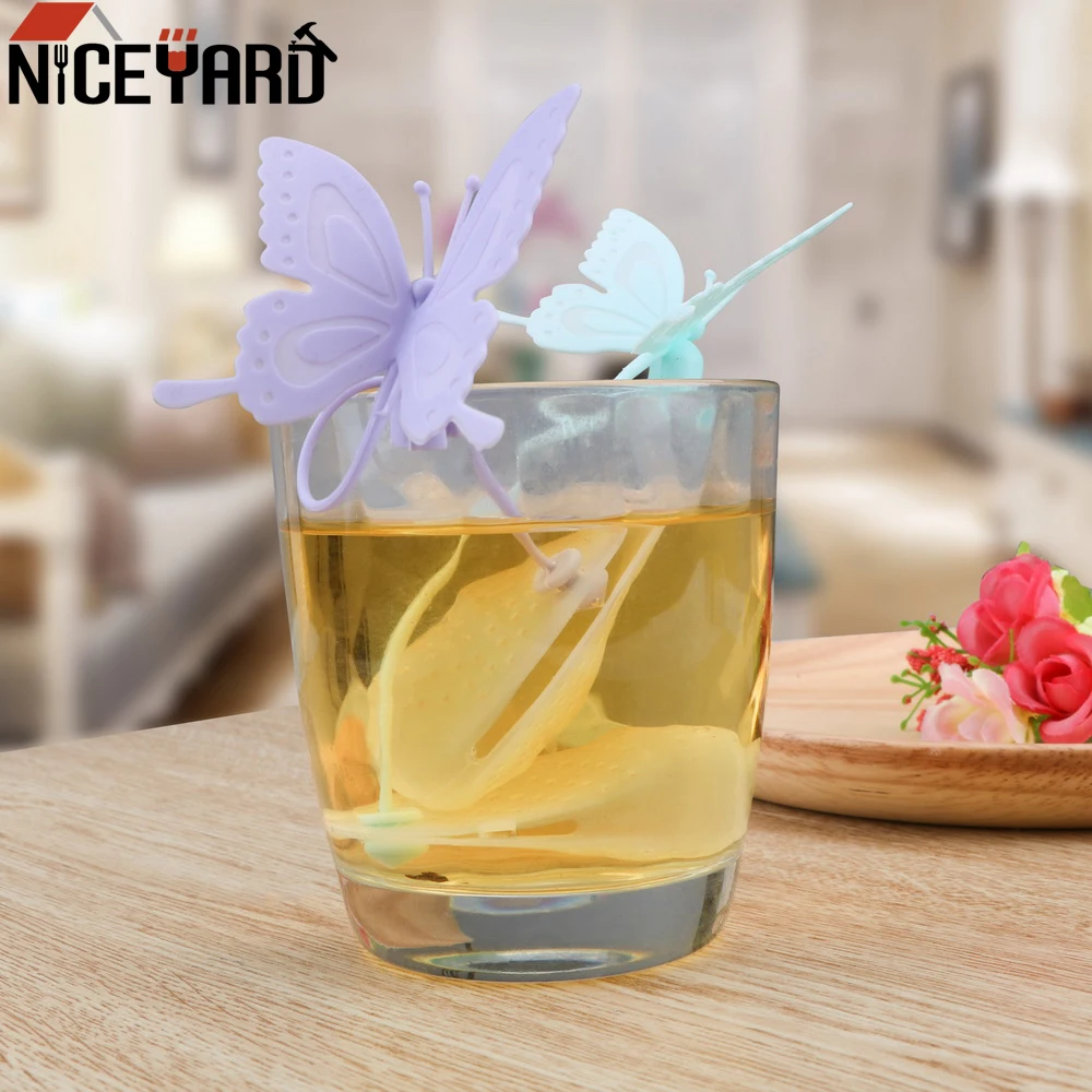 

NICEYARD Cute Butterfly Silicone Teabags Filter Tea Infuser Tea Bags Strainers Kitchen Gadget Tea Tools