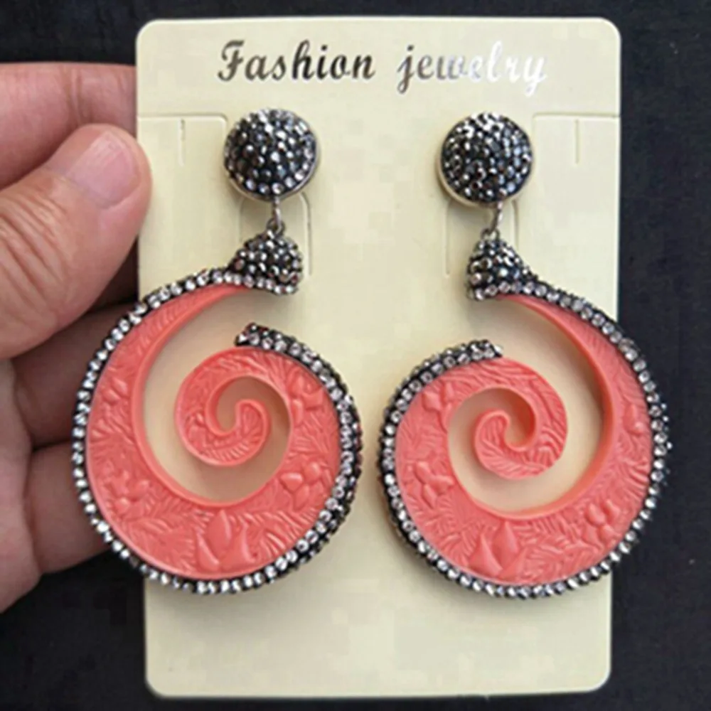 Red Blue Orange White Resin Dangle Drop Earrings for Women Boho Jewelry