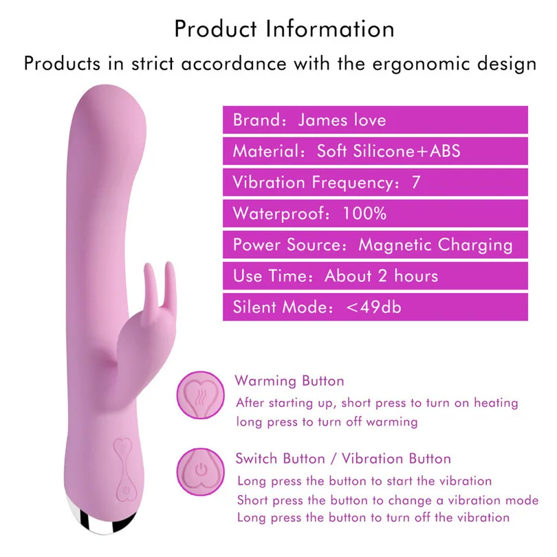Vibrator Sex Toys For Woman 7 Speed Silicone Vibrator G-Spot Dildo Rabbit Female Adult Sex Toy Waterproof Massager (15)